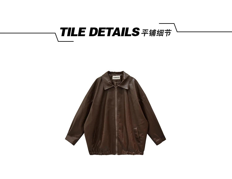 Women’s Black Leather Jacket – Long Biker Streetwear Coat