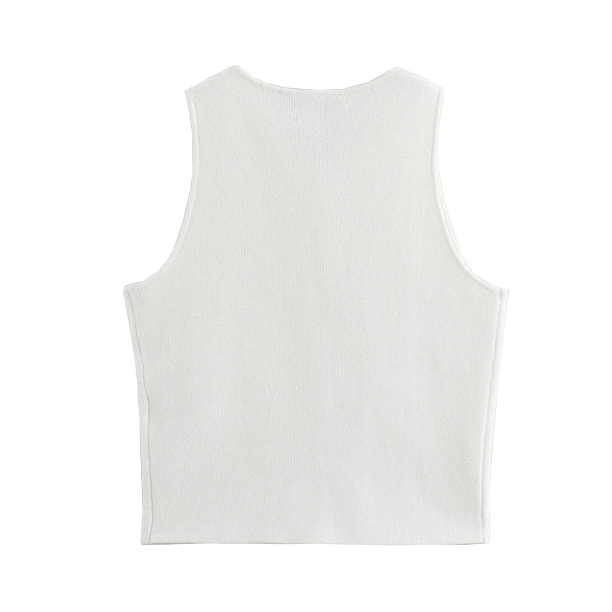 Women’s Knit Vest – Cropped Button-Up Streetwear Tops