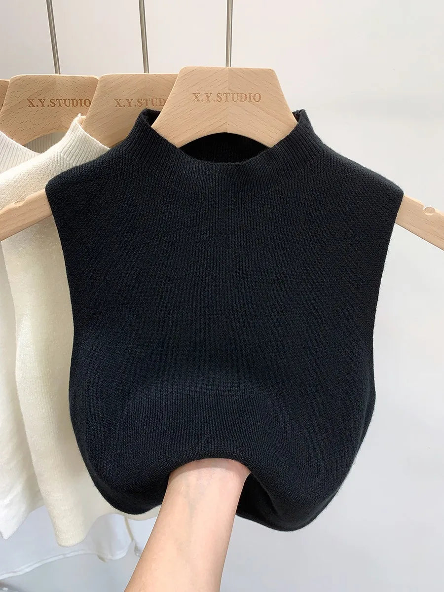 Women’s Knitted Tank Top – Sleeveless Slim Fit Sweater