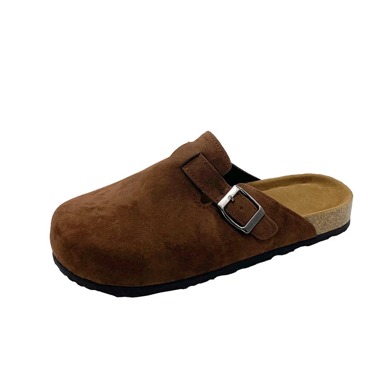 Unisex Suede Mules, Cork Insole Clogs with Arch Support