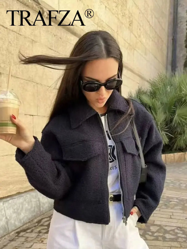Women’s Casual Zipper Jacket – Elegant Autumn Outerwear