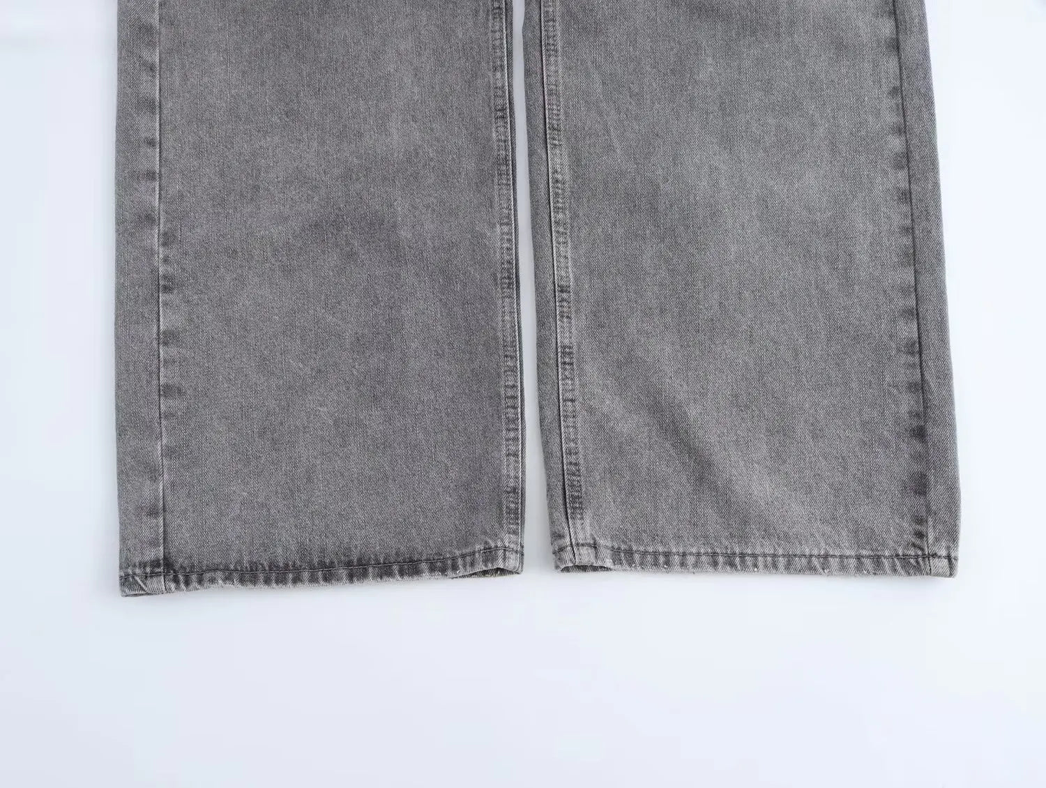 Women’s Asymmetric Denim Trousers – High Waist Wide Leg Jeans 2025