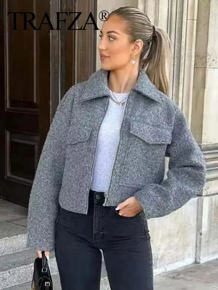 Women’s Casual Zipper Jacket – Elegant Autumn Outerwear