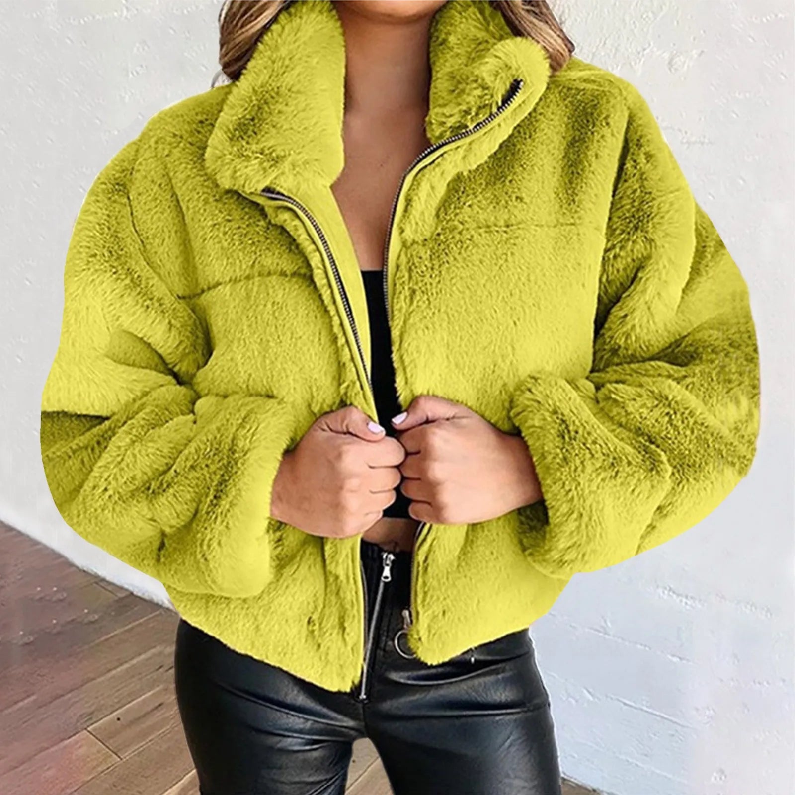 Women’s Faux Fur Coat – Plush Oversized Winter Jacket