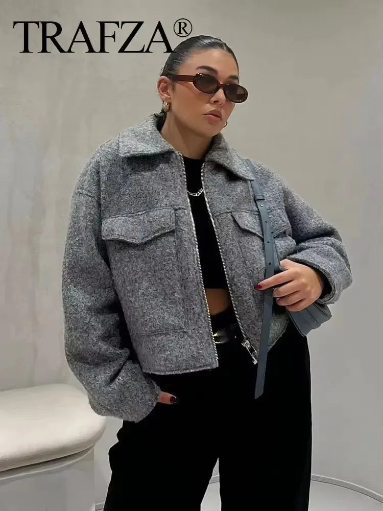 Women’s Casual Zipper Jacket – Elegant Autumn Outerwear