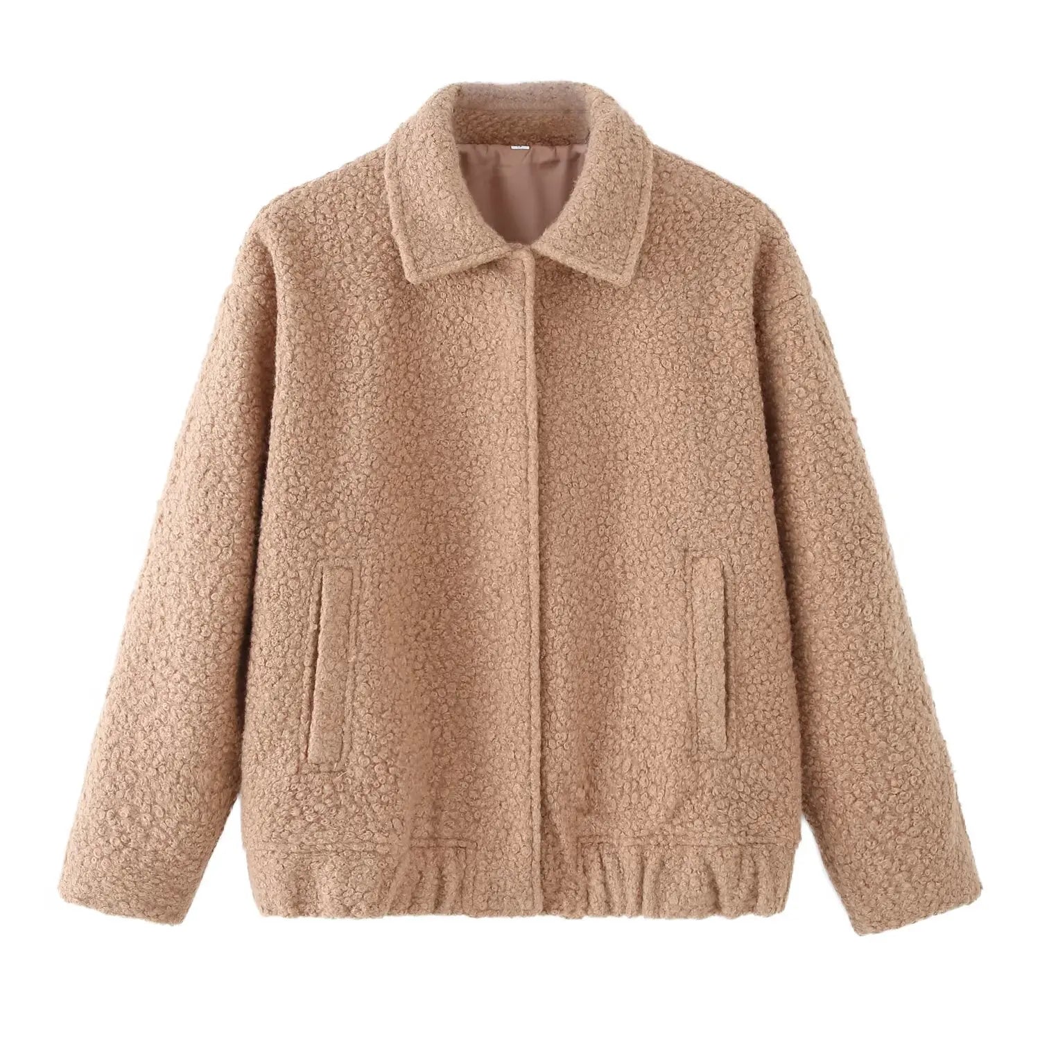 Women’s Winter Coat – Single-Breasted Lapel Jacket
