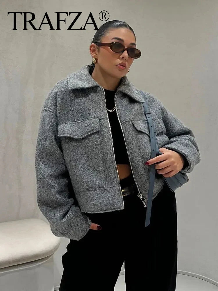 Women’s Casual Zipper Jacket – Elegant Autumn Outerwear