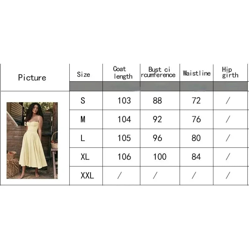 Women’s Summer Retro Long Dress, French Palace Style Suspender Skirt
