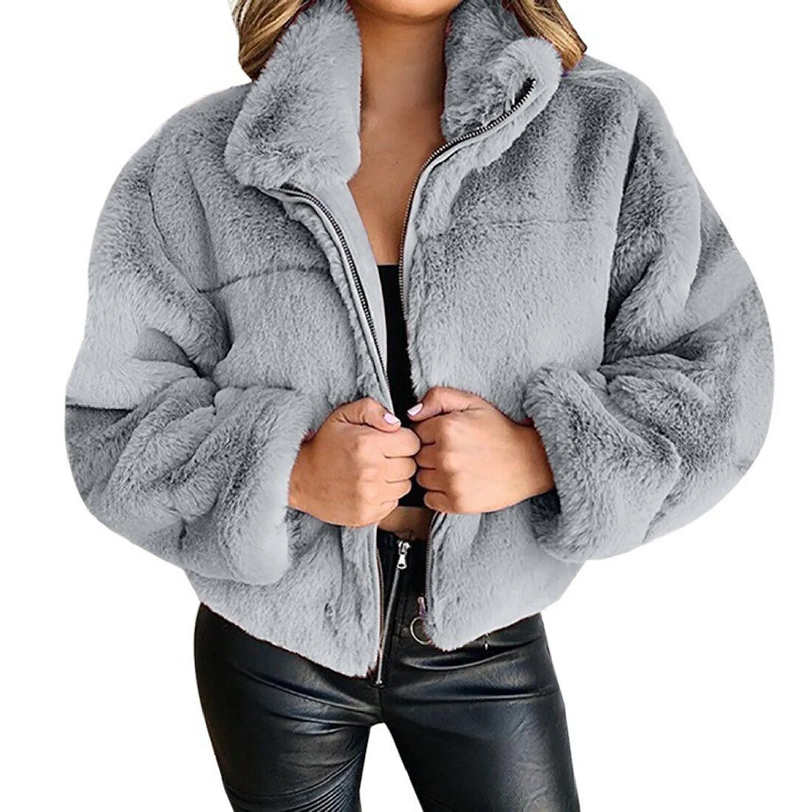 Women’s Faux Fur Coat – Plush Oversized Winter Jacket