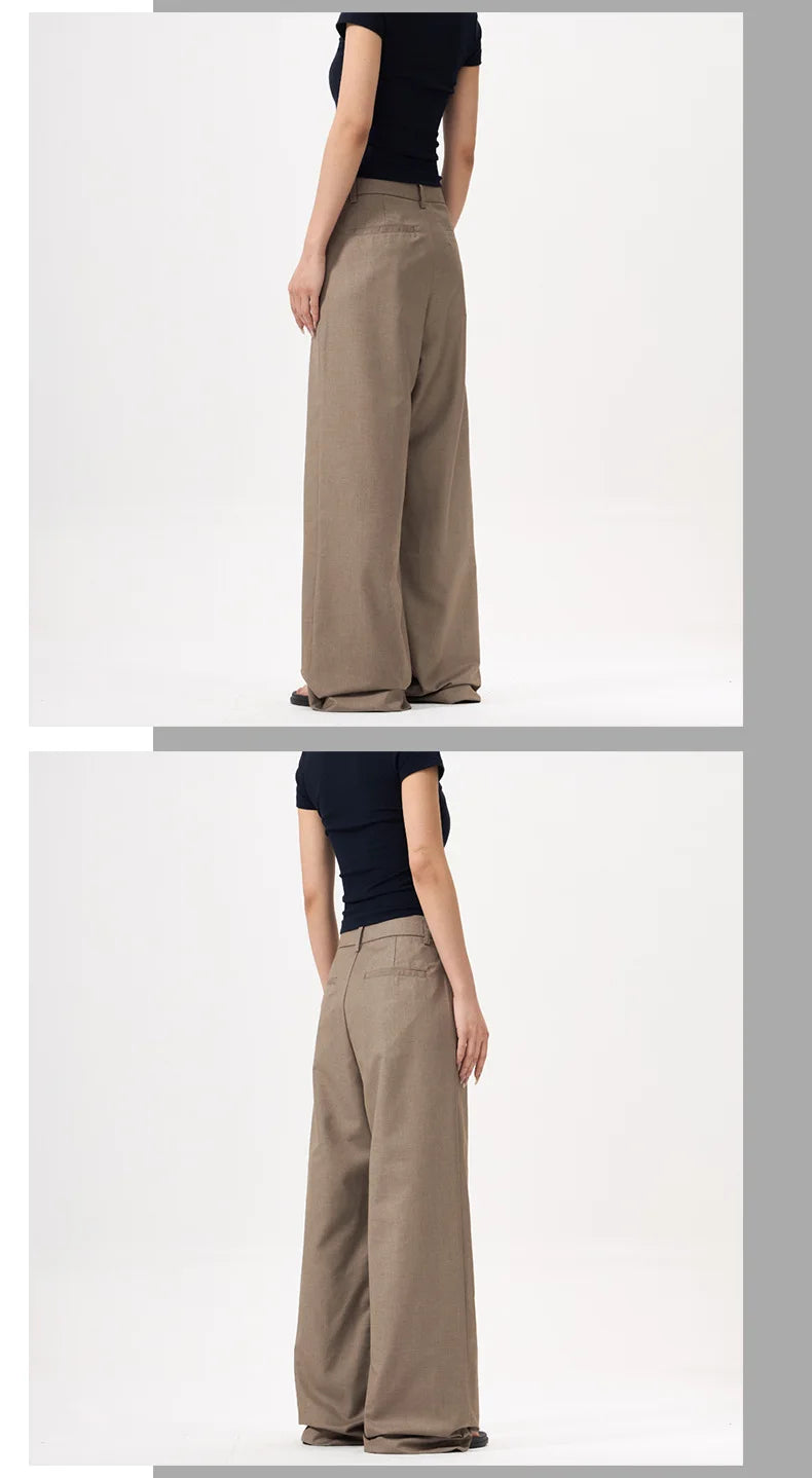 Unisex Pleated Wide-Leg Pants – Loose Draped Casual Trousers