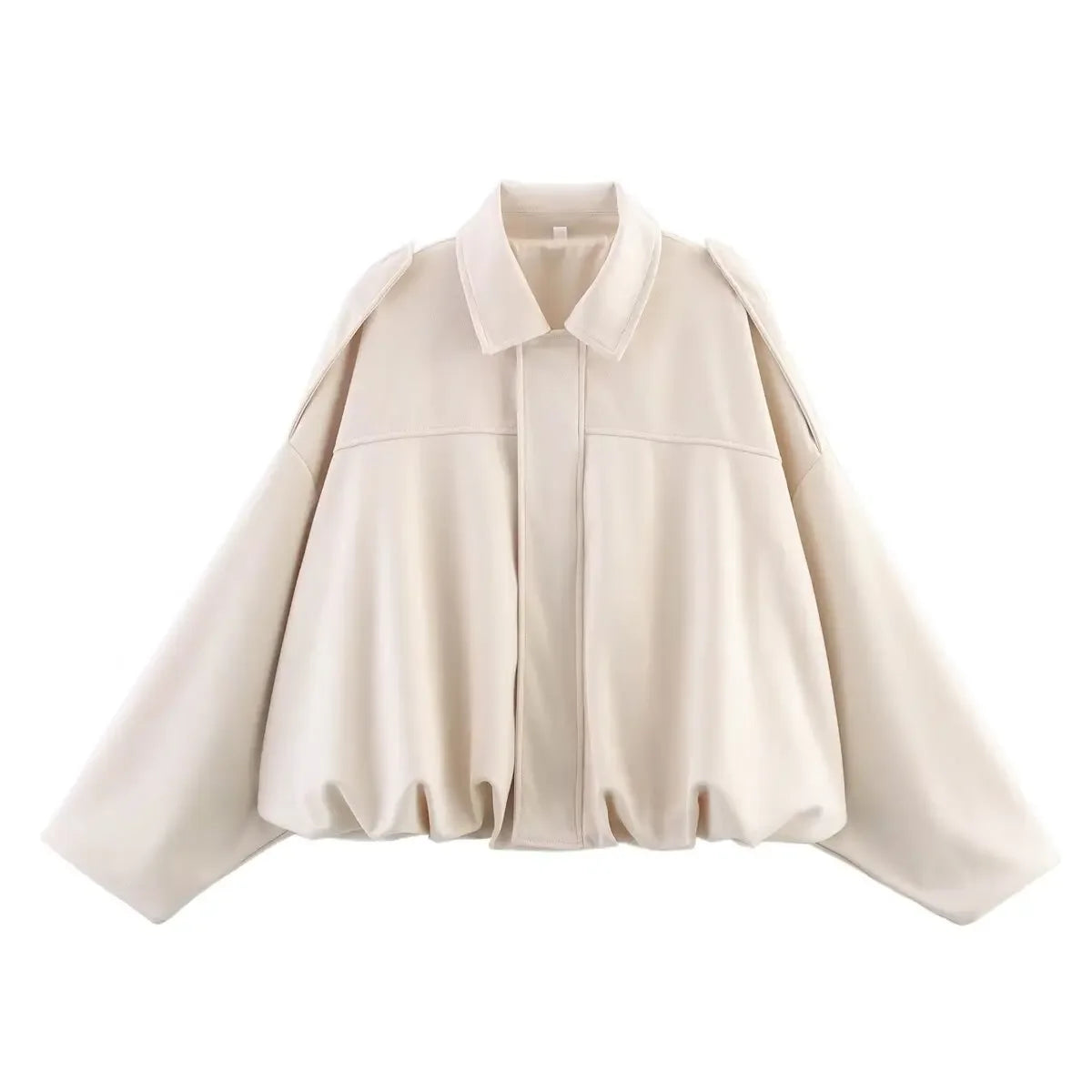 Women’s Suede Bomber Jacket – Loose Fit Lapel Spring 2025