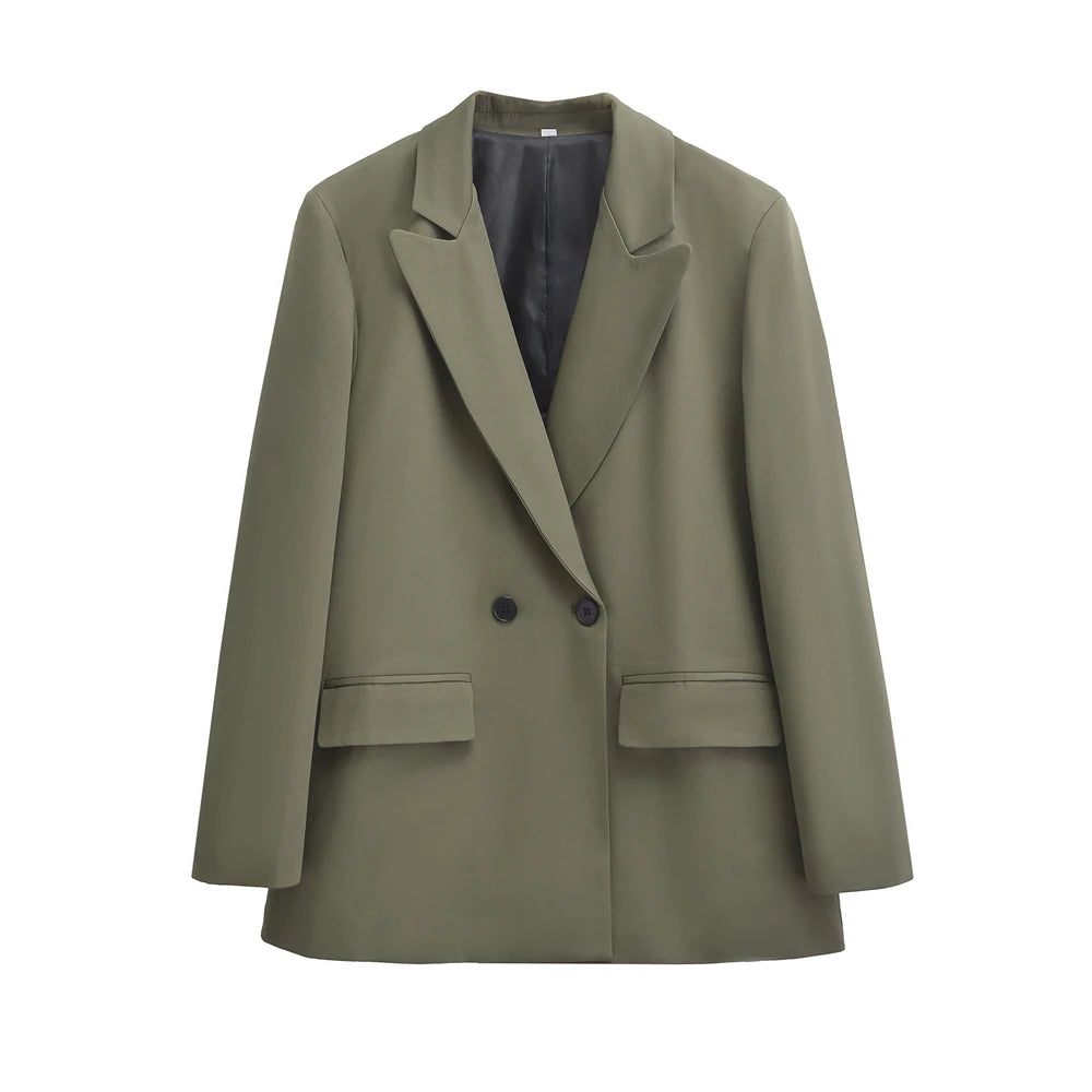 Women’s Double-Breasted Blazer – Chic Office Outerwear