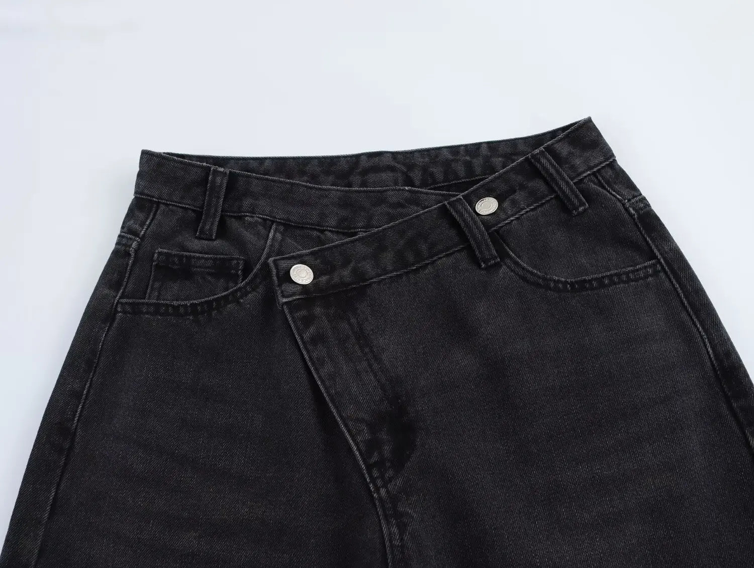 Women’s Asymmetric Denim Trousers – High Waist Wide Leg Jeans 2025