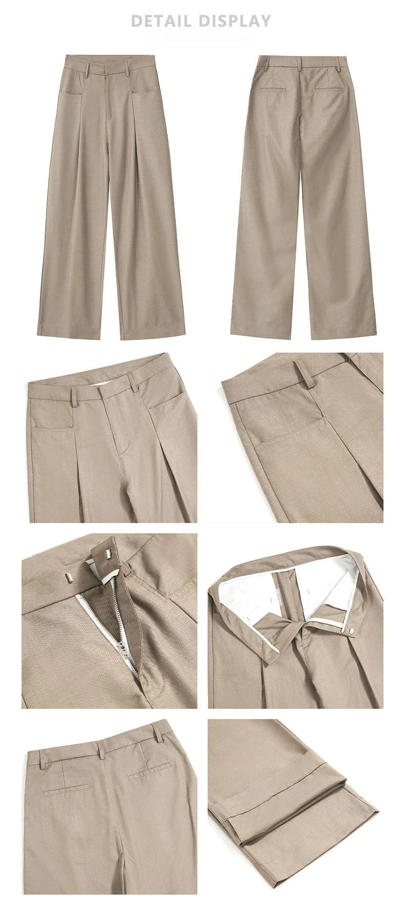 Unisex Pleated Wide-Leg Pants – Loose Draped Casual Trousers