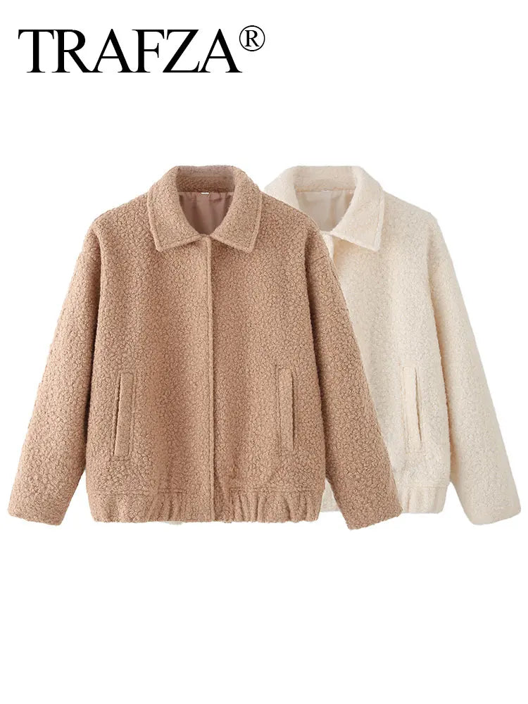 Women’s Winter Coat – Single-Breasted Lapel Jacket