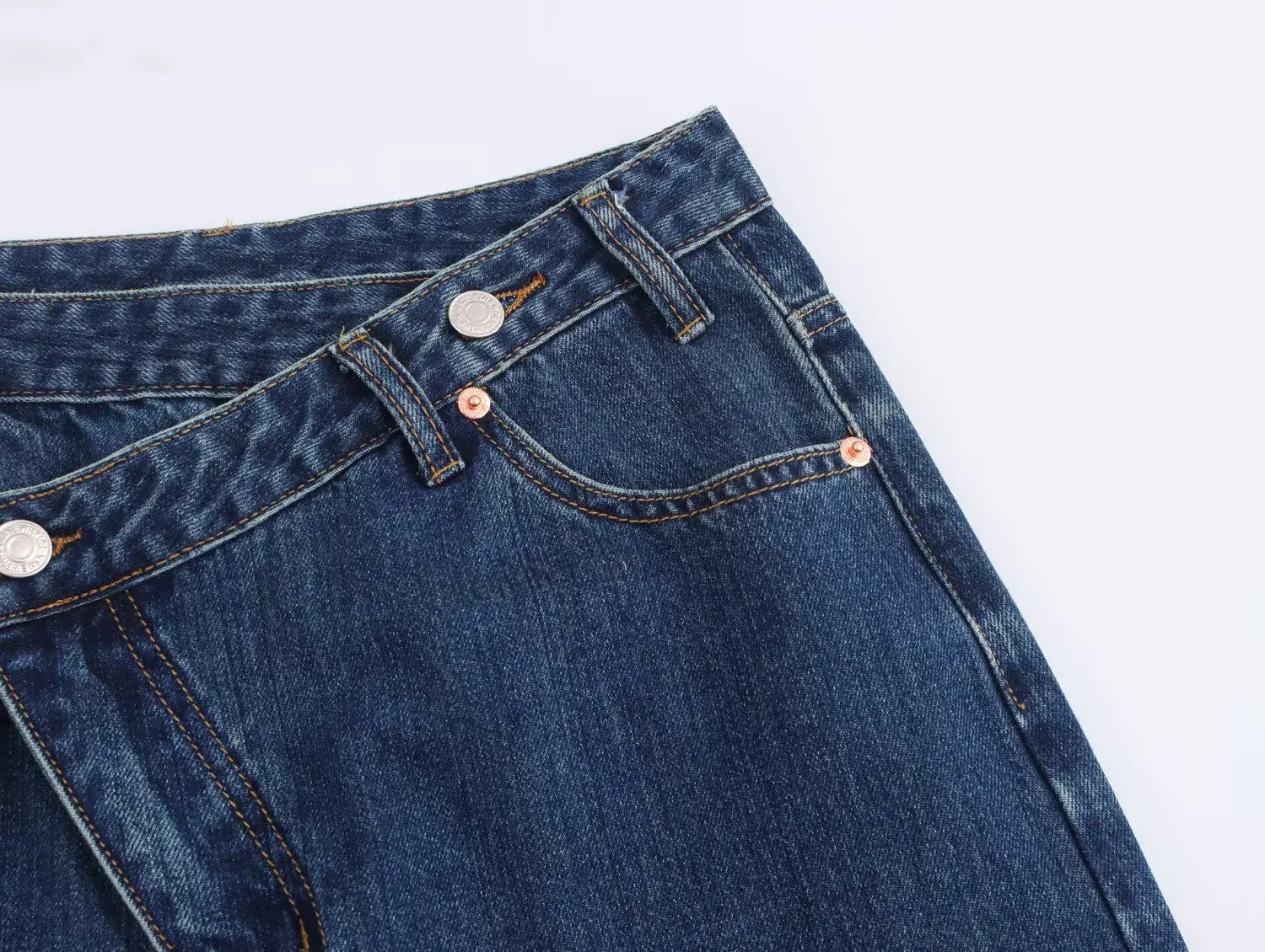 Women’s Asymmetric Denim Trousers – High Waist Wide Leg Jeans 2025