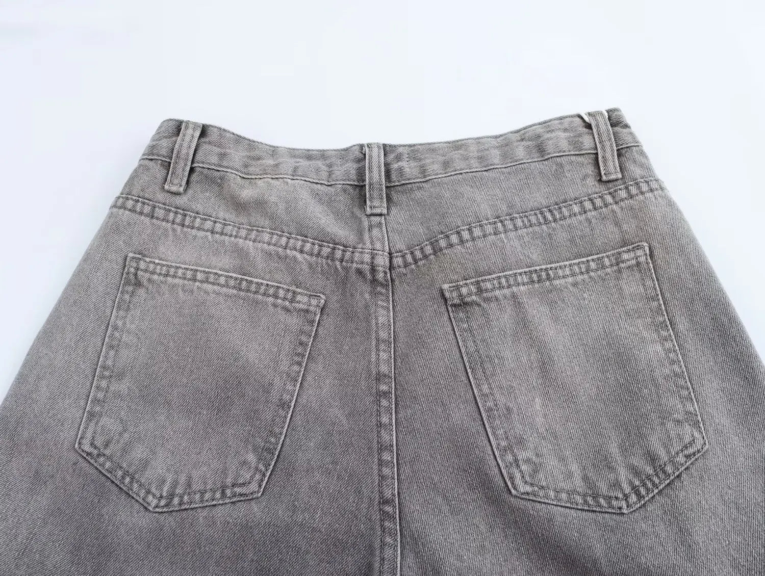 Women’s Asymmetric Denim Trousers – High Waist Wide Leg Jeans 2025