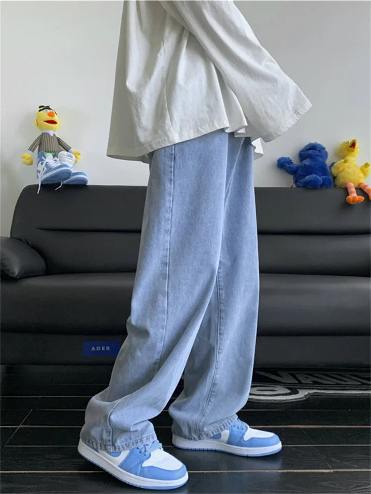 Women’s Fleece-Lined Wide Leg Jeans – Cross Waist Vintage Denim