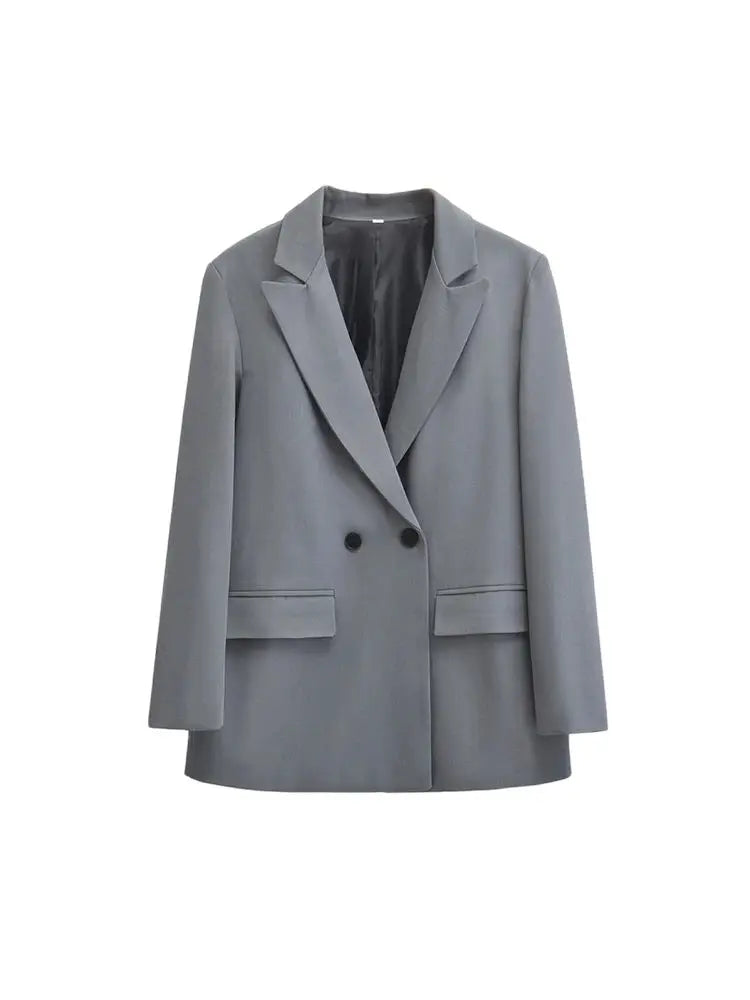 Women’s Double-Breasted Blazer – Chic Office Outerwear