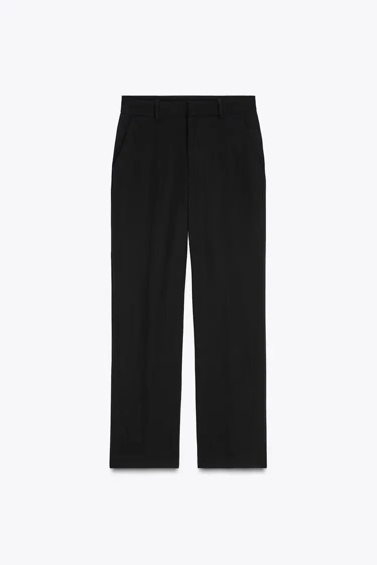 Women’s Spring Pantsuit Set – Zipper Top & Straight-Leg Trousers 2025