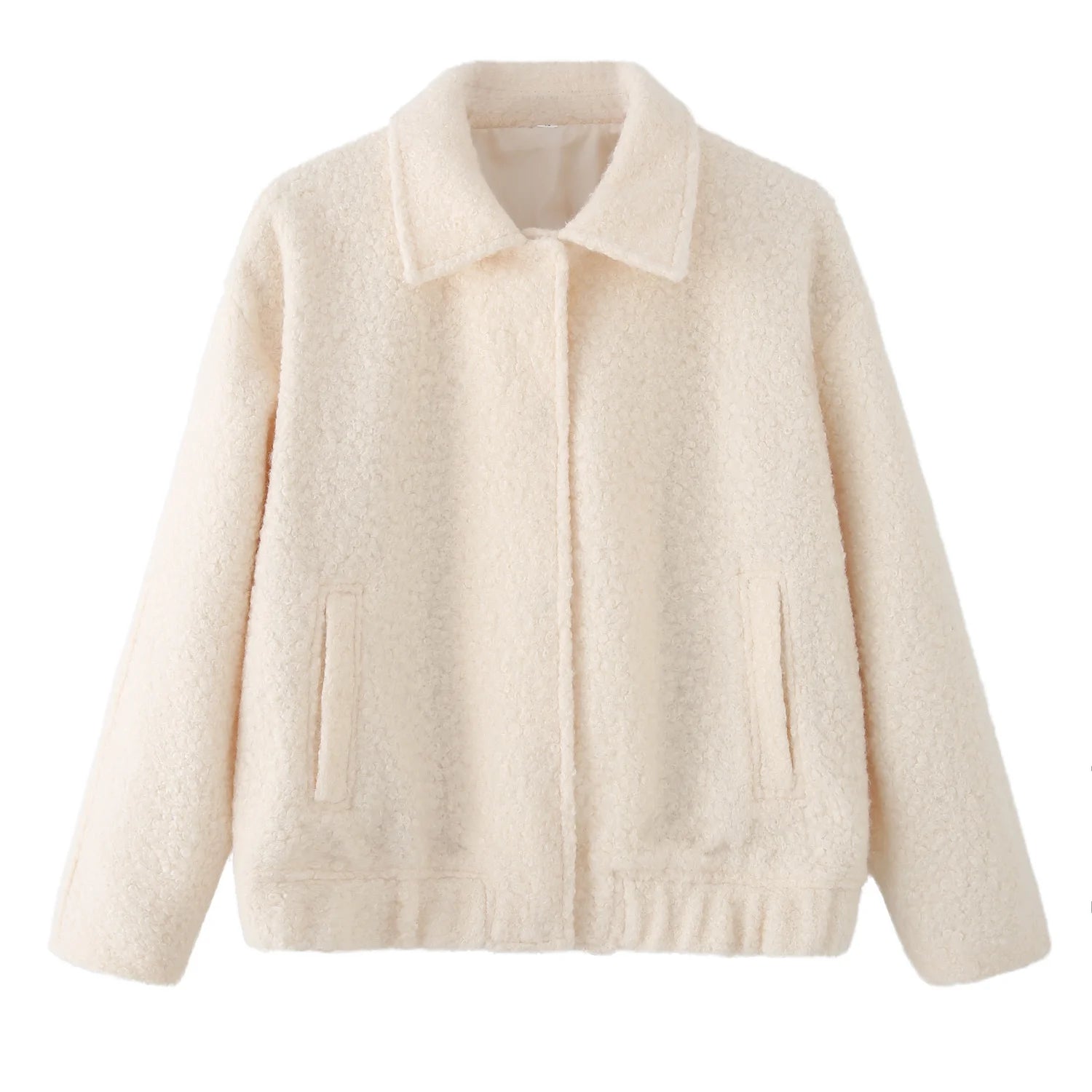 Women’s Winter Coat – Single-Breasted Lapel Jacket