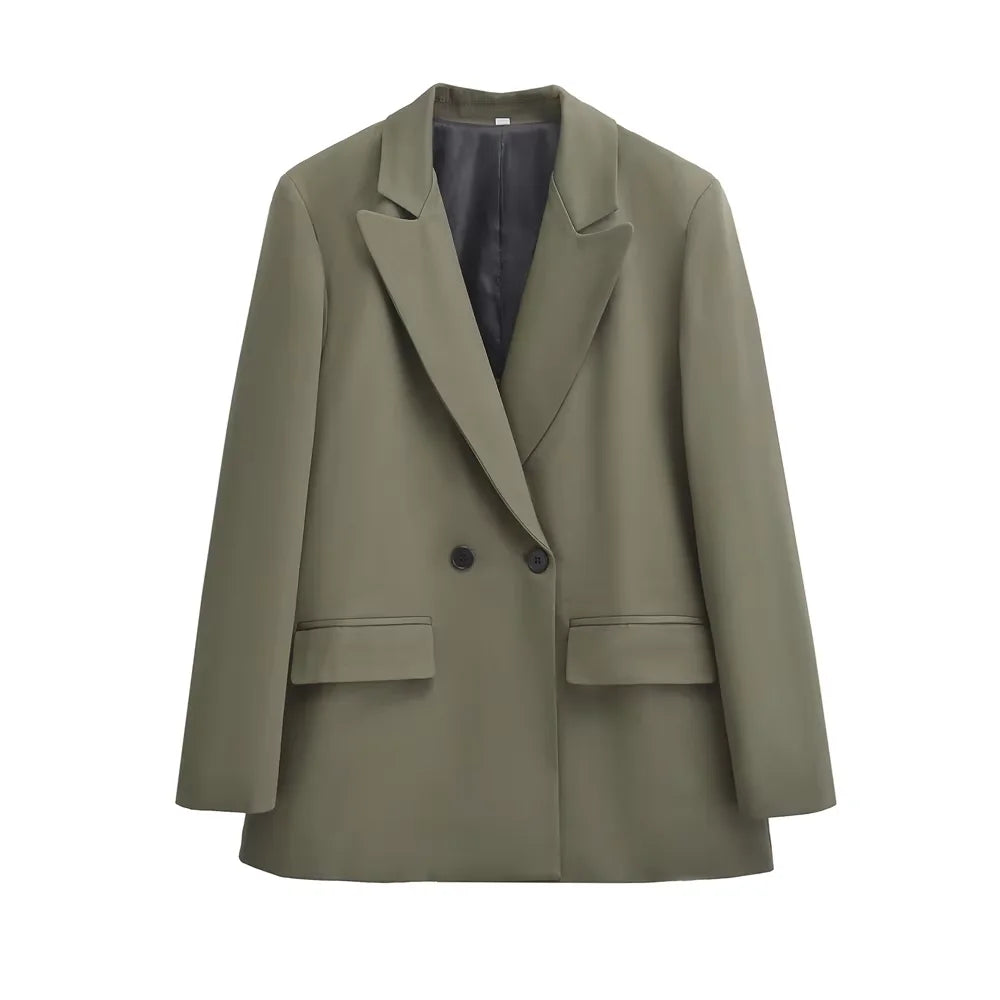 Women’s Double-Breasted Blazer – Chic Office Outerwear