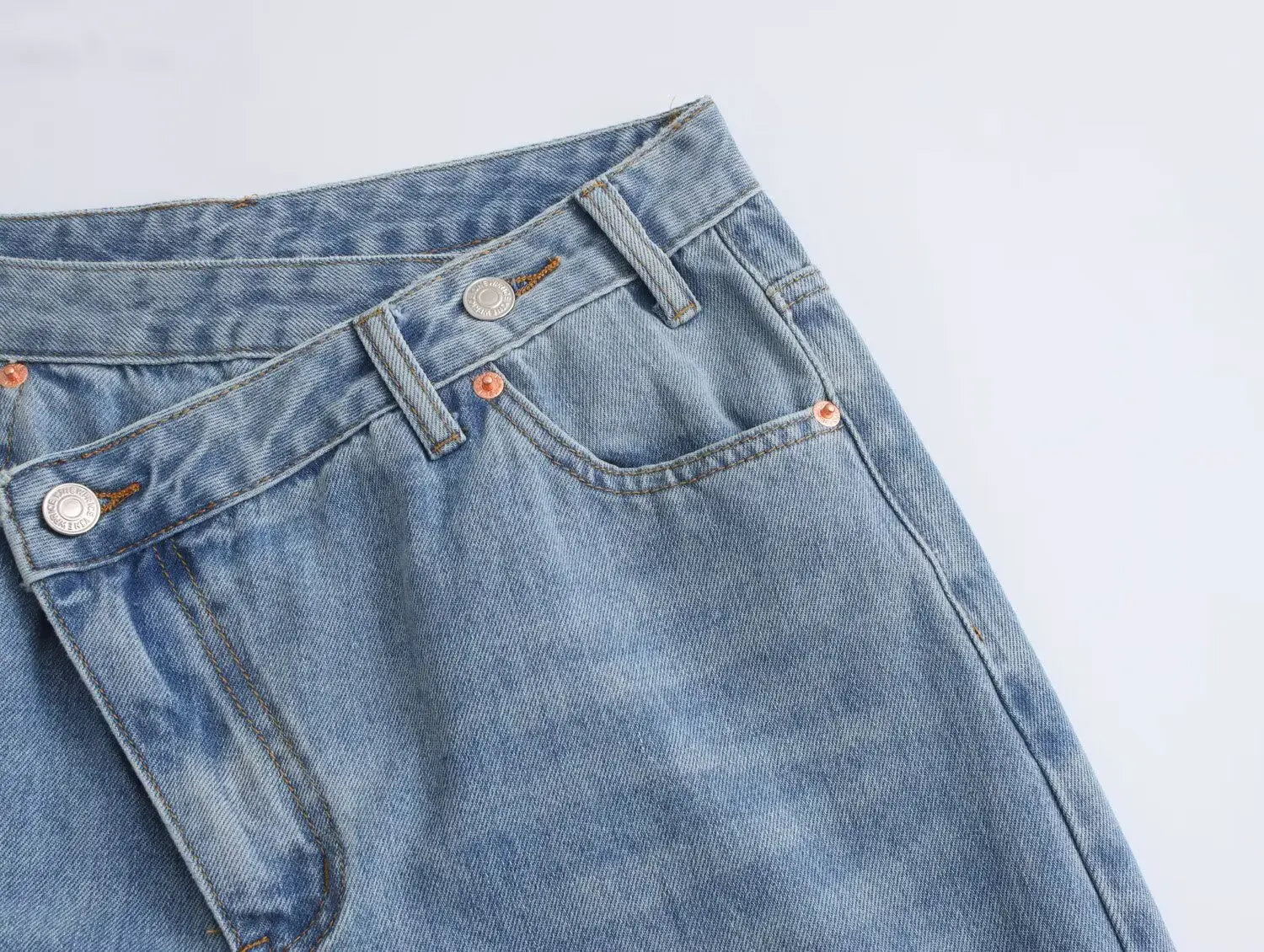 Women’s Asymmetric Denim Trousers – High Waist Wide Leg Jeans 2025