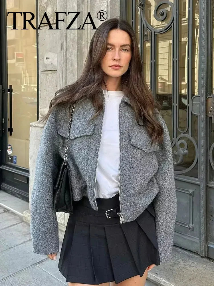 Women’s Casual Zipper Jacket – Elegant Autumn Outerwear