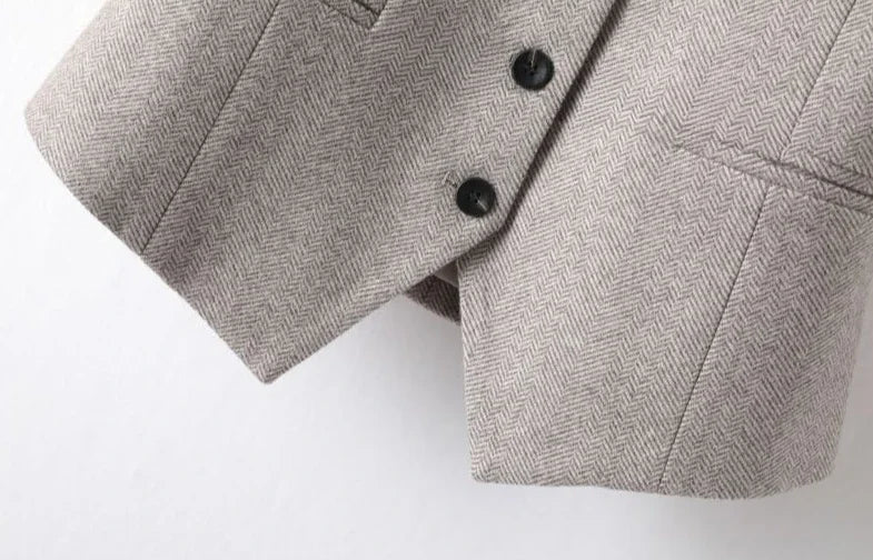 Women’s Slim Fit Wool Vest – Elegant V-Neck Waistcoat