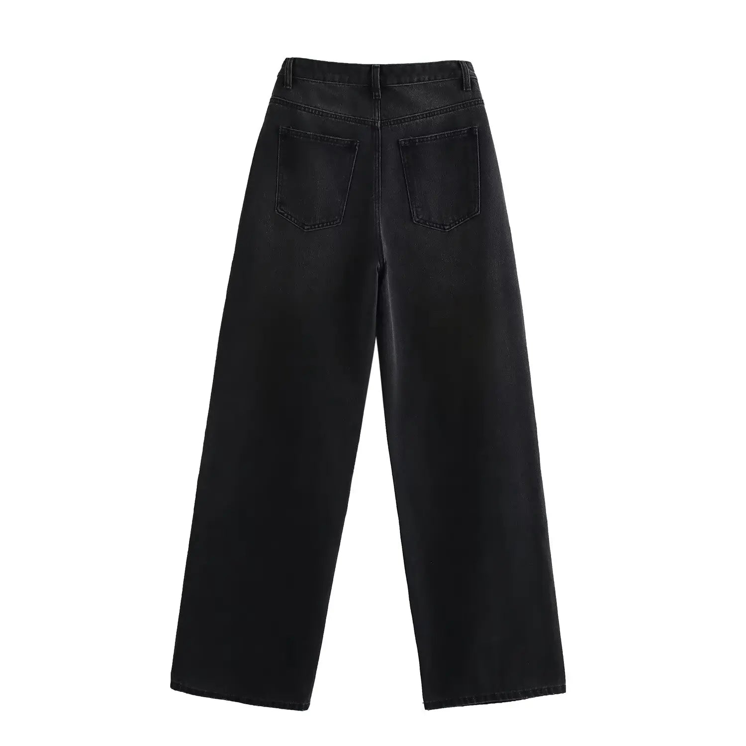 Women’s Asymmetric Denim Trousers – High Waist Wide Leg Jeans 2025