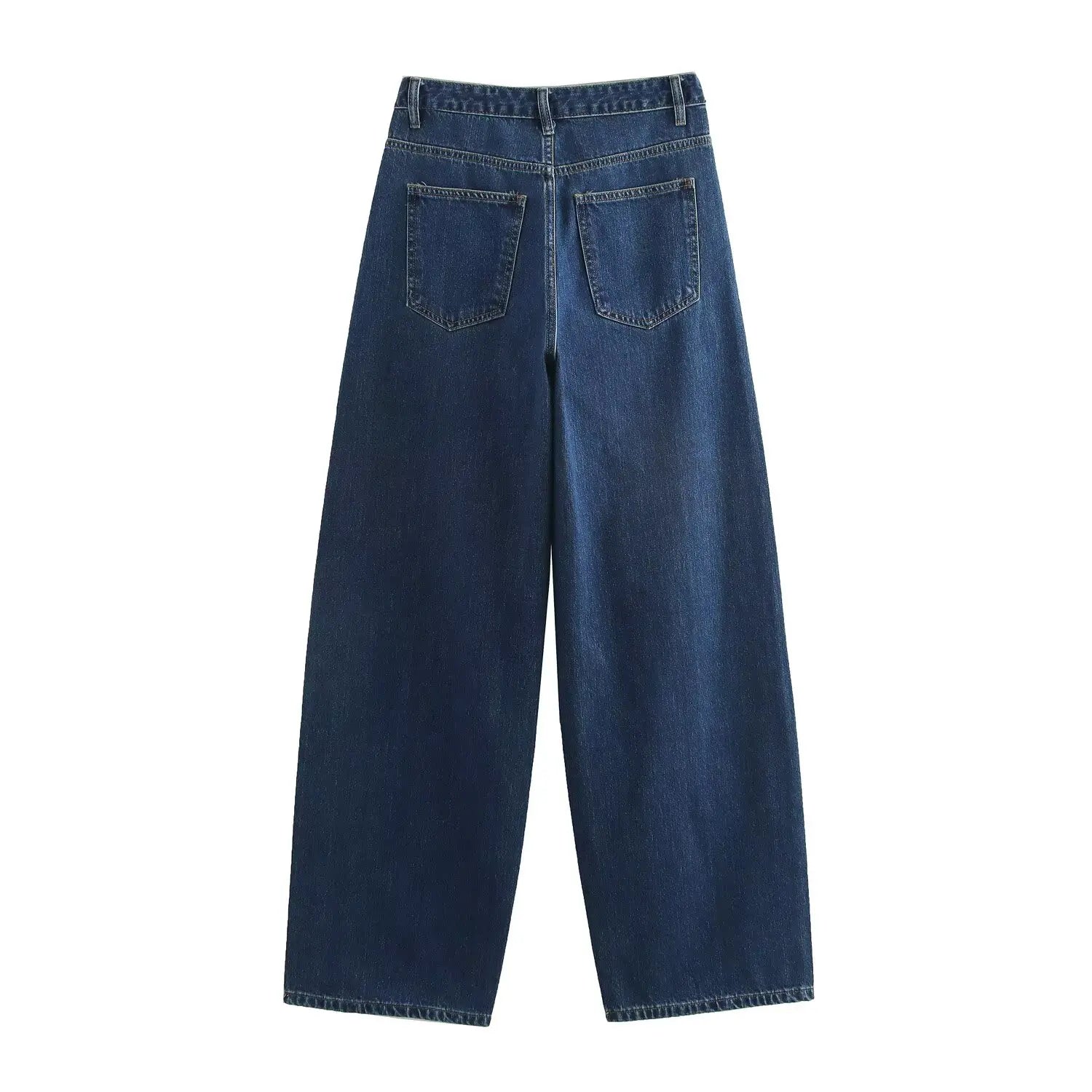 Women’s Asymmetric Denim Trousers – High Waist Wide Leg Jeans 2025