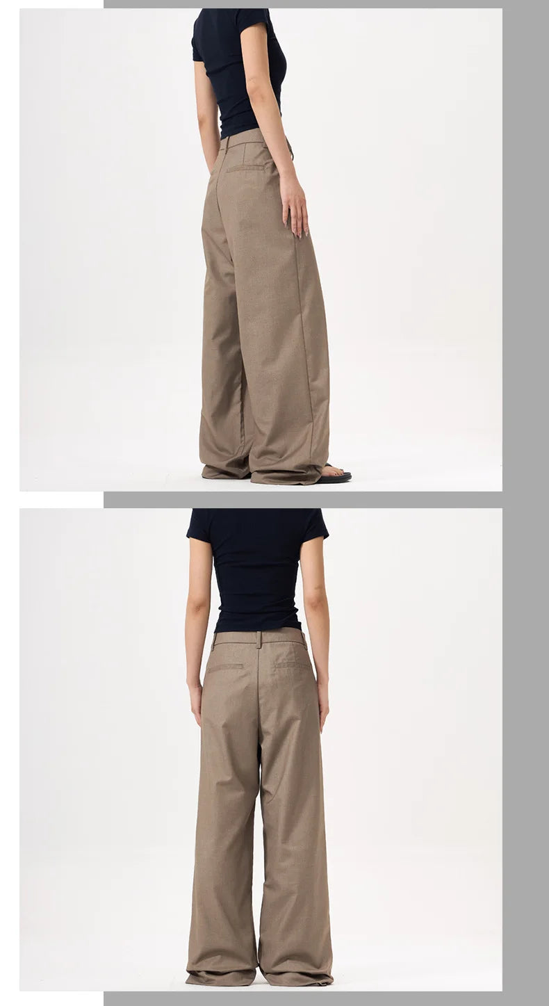 Unisex Pleated Wide-Leg Pants – Loose Draped Casual Trousers