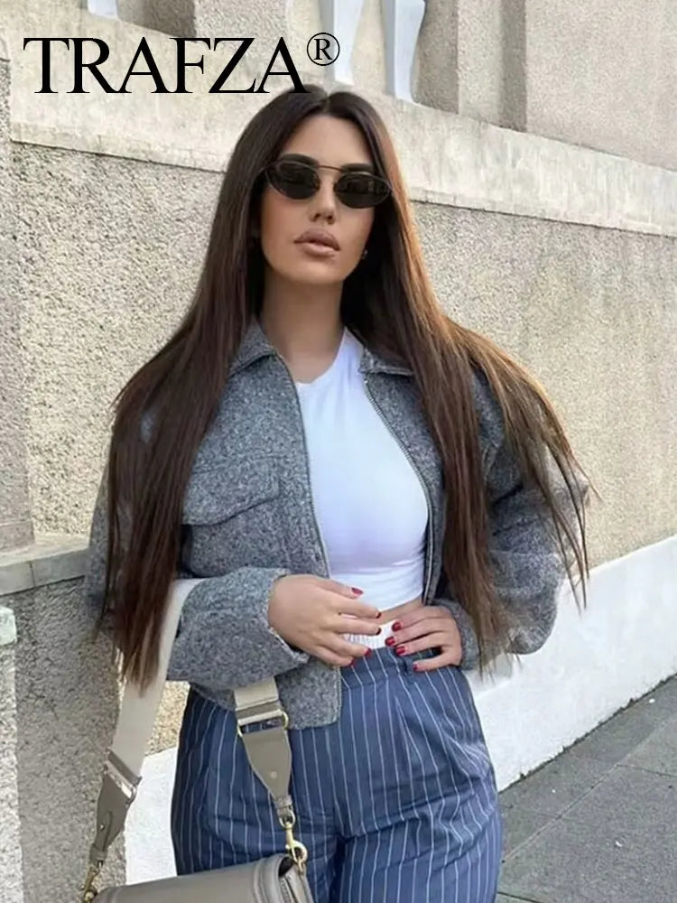 Women’s Casual Zipper Jacket – Elegant Autumn Outerwear
