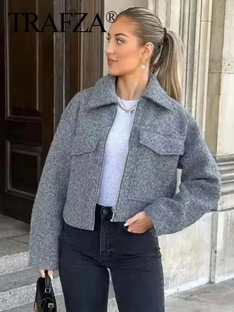 Women’s Casual Zipper Jacket – Elegant Autumn Outerwear