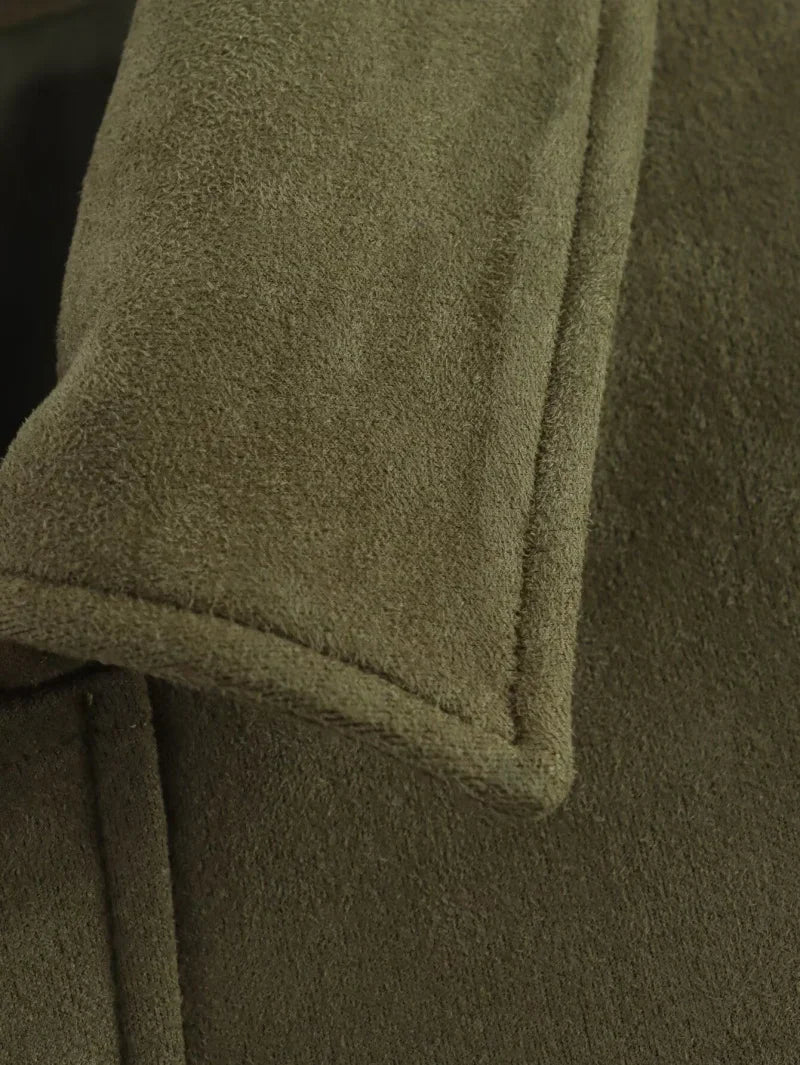 Women’s Suede Bomber Jacket – Loose Fit Lapel Spring 2025