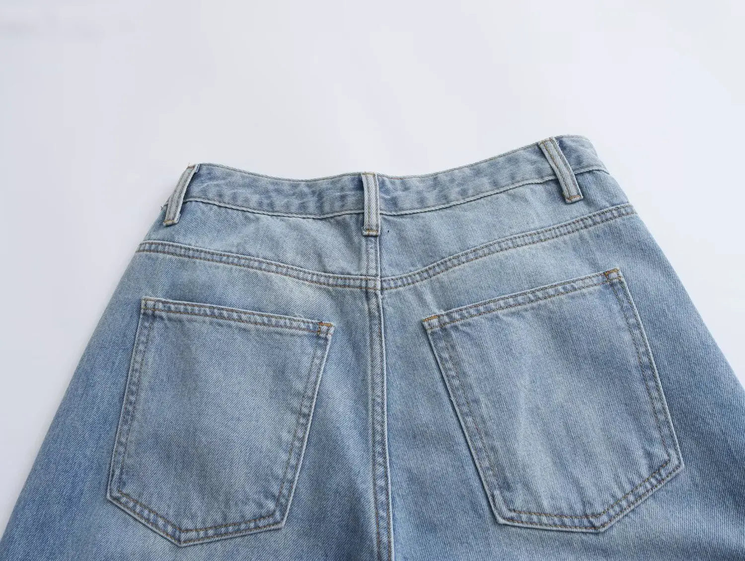 Women’s Asymmetric Denim Trousers – High Waist Wide Leg Jeans 2025