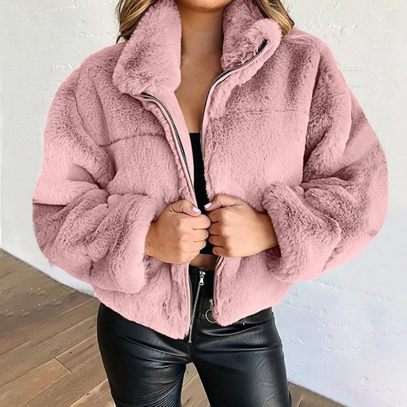 Women’s Faux Fur Coat – Plush Oversized Winter Jacket