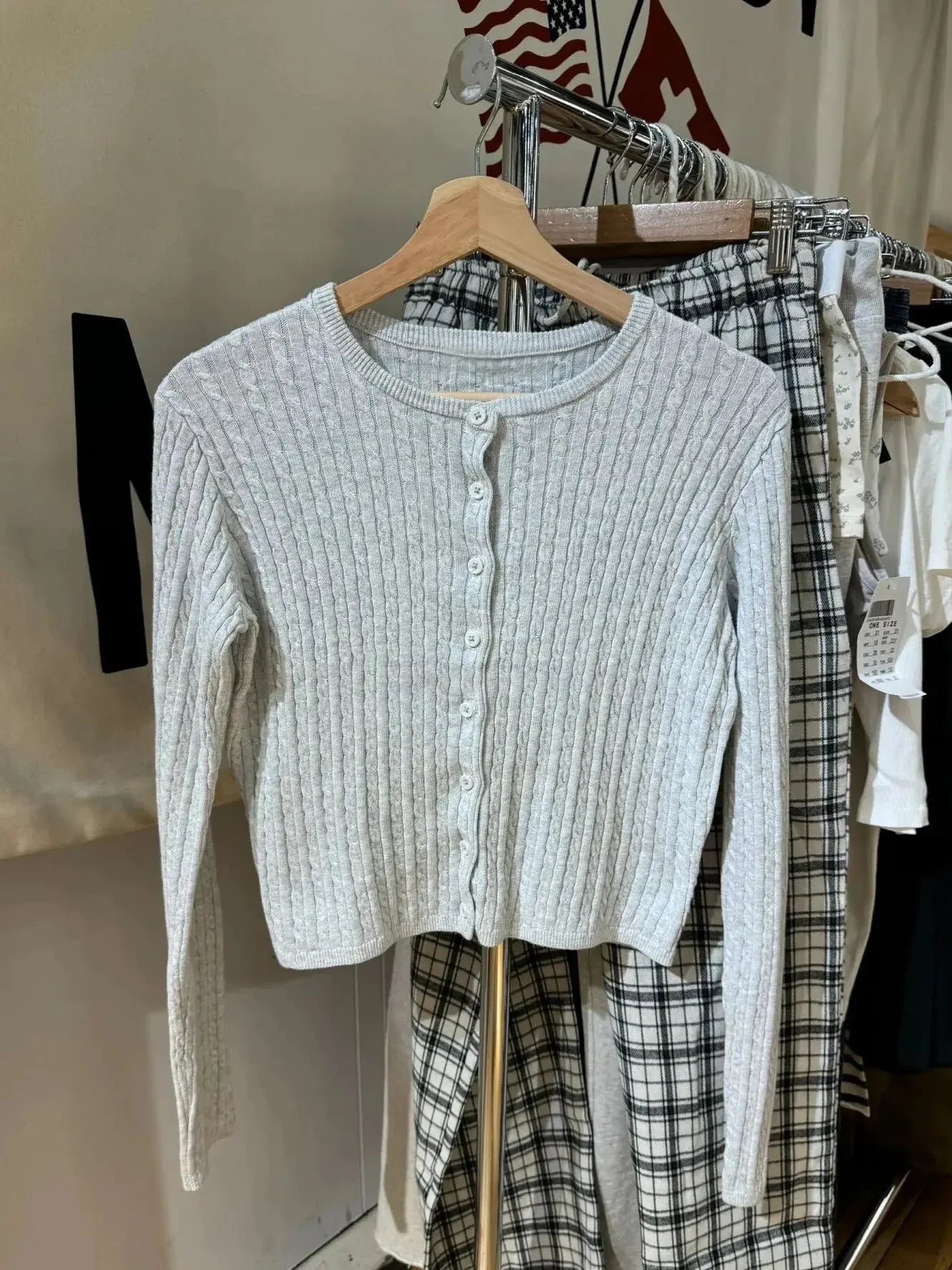 Women’s Knit Cardigan – Twist Button O-Neck Sweater Coat