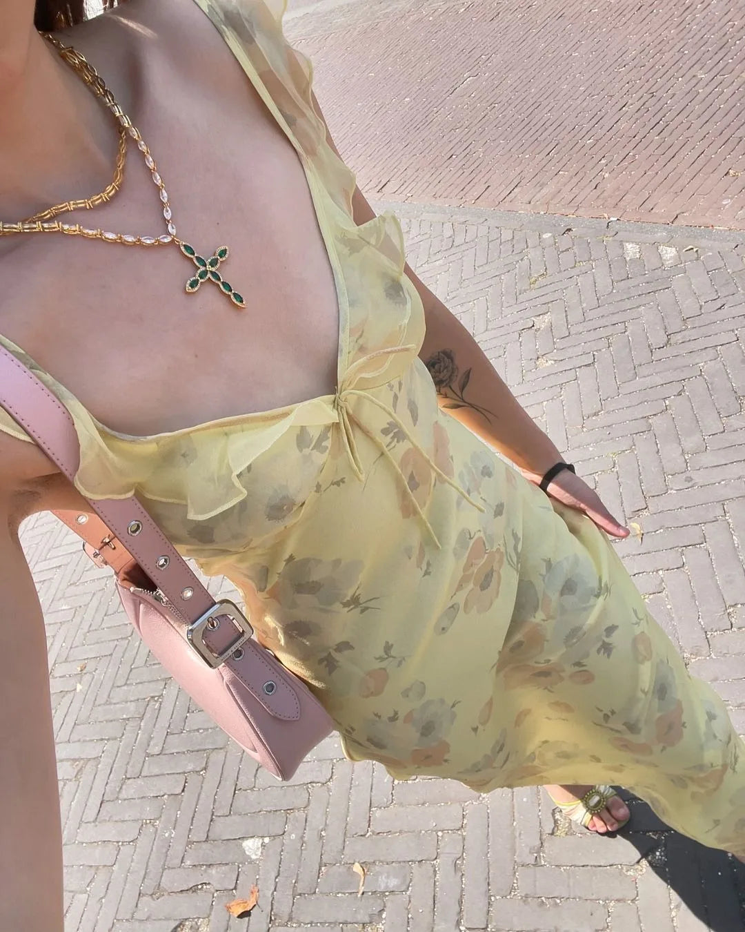 Women’s Floral Plunge Maxi Dress – Backless Summer Beachwear