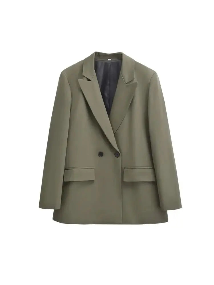 Women’s Double-Breasted Blazer – Chic Office Outerwear